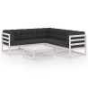 Salon de jardin 6 pcs avec coussins Bois de pin massif 557648557648