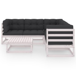 Salon de jardin 6 pcs avec coussins Bois de pin massif 557648557648
