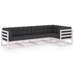 Salon de jardin 5 pcs avec coussins Bois de pin massif 557649557649