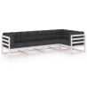 Salon de jardin 5 pcs avec coussins Bois de pin massif 557649557649