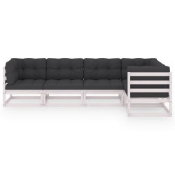 Salon de jardin 5 pcs avec coussins Bois de pin massif 557649557649