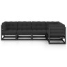 Salon de jardin 5 pcs avec coussins Bois de pin massif 557650557650