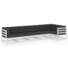 Salon de jardin 6 pcs avec coussins Bois de pin massif 557651557651