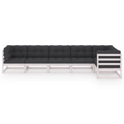 Salon de jardin 6 pcs avec coussins Bois de pin massif 557651557651