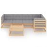 Salon de jardin 6 pcs avec coussins Bois de pin massif 557652557652