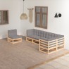 Salon de jardin 6 pcs avec coussins Bois de pin massif 557654557654