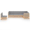 Salon de jardin 6 pcs avec coussins Bois de pin massif 557654557654