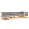 Salon de jardin 7 pcs avec coussins Bois de pin massif 557658557658