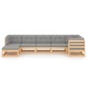 Salon de jardin 7 pcs avec coussins Bois de pin massif 557658557658