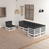 Salon de jardin 6 pcs avec coussins Bois de pin massif 557660557660
