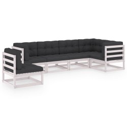 Salon de jardin 6 pcs avec coussins Bois de pin massif 557660557660