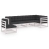Salon de jardin 6 pcs avec coussins Bois de pin massif 557660557660