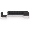 Salon de jardin 6 pcs avec coussins Bois de pin massif 557660557660