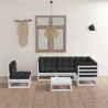 Salon de jardin 6 pcs avec coussins Bois de pin massif 557661557661
