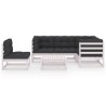 Salon de jardin 6 pcs avec coussins Bois de pin massif 557661557661