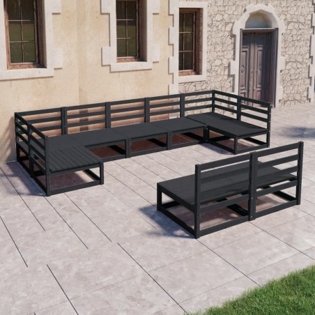Salon de jardin 9 pcs bois de pin massif 557663557663