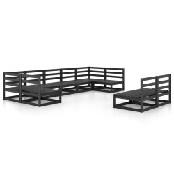 Salon de jardin 9 pcs bois de pin massif 557663557663