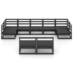 Salon de jardin 9 pcs bois de pin massif 557663557663