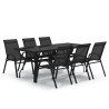 Ensemble à manger de jardin 7 pcs Noir 557666557666