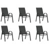 Ensemble à manger de jardin 7 pcs Noir 557666557666