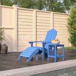 Chaise de jardin Adirondack repose-pied table PEHD Bleu aqua 557668557668