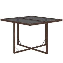 Ensemble à manger de jardin et coussins 9 pcs Poly rotin Marron 557669557669