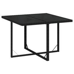 Ensemble à manger de jardin coussins 9pcs Résine tressée Noir 557670557670