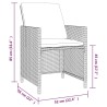 Ensemble à manger de jardin coussins 9pcs Résine tressée Noir 557670557670