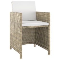 Ensemble à manger de jardin et coussins 3 pcs Poly rotin Beige 557671557671