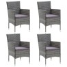 Ensemble à manger de jardin coussins 5pcs Résine tressée Gris 557675557675