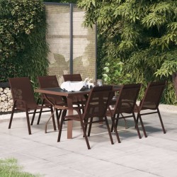 Ensemble à manger de jardin 7 pcs Marron et noir 557676557676