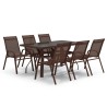 Ensemble à manger de jardin 7 pcs Marron et noir 557676557676
