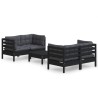Salon de jardin 5 pcs avec coussins anthracite bois de pin 557677557677