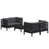 Salon de jardin 5 pcs avec coussins anthracite bois de pin 557677557677