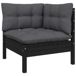 Salon de jardin 5 pcs avec coussins anthracite bois de pin 557677557677