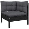 Salon de jardin 5 pcs avec coussins anthracite bois de pin 557677557677