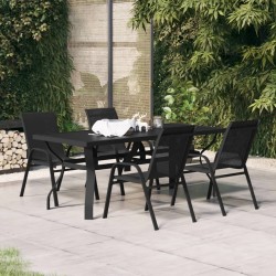 Ensemble à manger de jardin 5 pcs Noir 557680557680