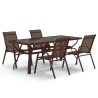 Ensemble à manger de jardin 5 pcs Marron et noir 557681557681