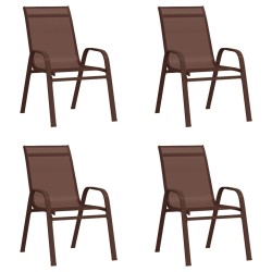 Ensemble à manger de jardin 5 pcs Marron et noir 557681557681
