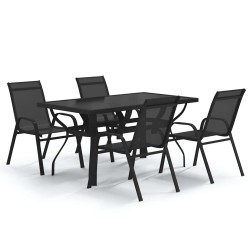 Ensemble à manger de jardin 5 pcs Noir 557682557682