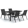 Ensemble à manger de jardin 5 pcs Noir 557682557682
