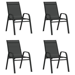 Ensemble à manger de jardin 5 pcs Noir 557682557682