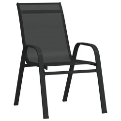 Ensemble à manger de jardin 5 pcs Noir 557682557682