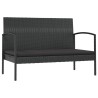 Salon de jardin 8 pcs avec coussins résine tressée noir 557684557684