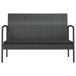 Salon de jardin 8 pcs avec coussins résine tressée noir 557684557684