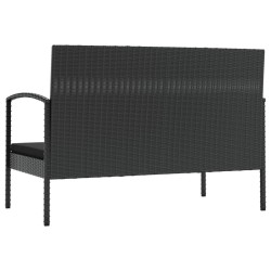 Salon de jardin 8 pcs avec coussins résine tressée noir 557684557684