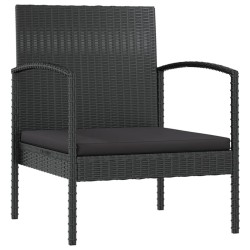 Salon de jardin 8 pcs avec coussins résine tressée noir 557684557684