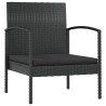 Salon de jardin 8 pcs avec coussins résine tressée noir 557684557684