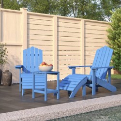 Chaises de jardin Adirondack repose-pied table PEHD Bleu aqua 557686557686