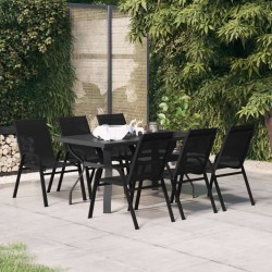 Ensemble à manger de jardin 7 pcs Noir 557687557687